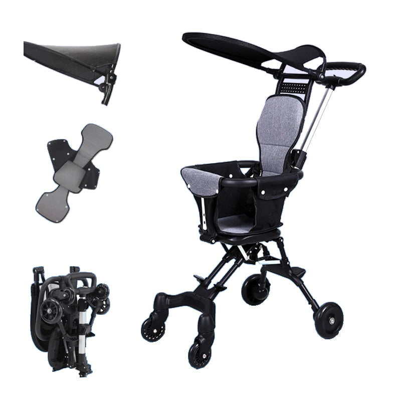 Lekki wózek spacerowy dla dziecka składany jedną ręką